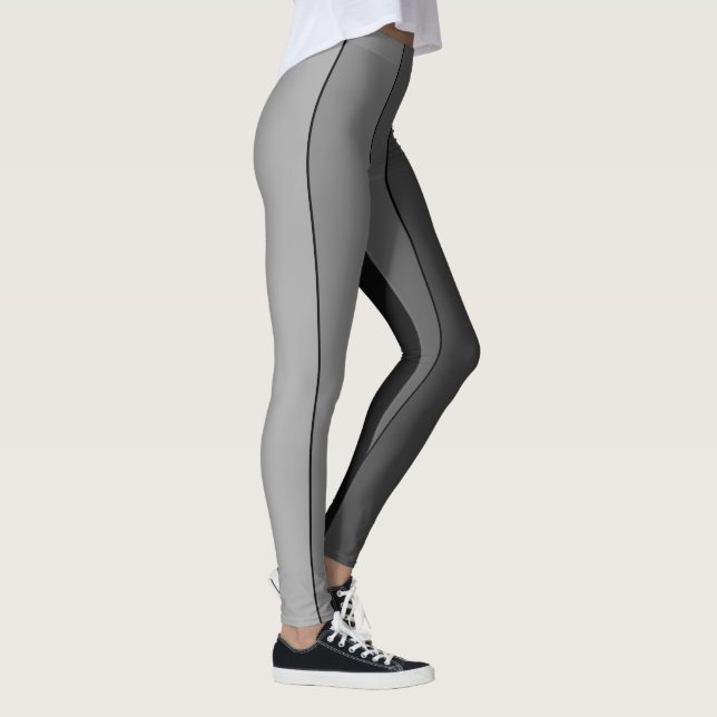 Shades of Grey Stripes Pattern Elegant Leggings (Right)