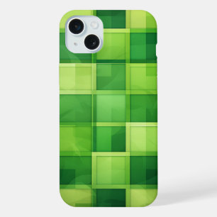 SHADES OF IRISH CELTIC GREEN PLAID PATTERN iPhone 15 PLUS CASE