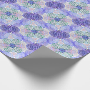 Shades of Lavender and Green Abstract Flowers Apro Wrapping Paper