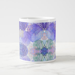 Shades of Lavender and Green Abstract Flowers Cof Large Coffee Mug