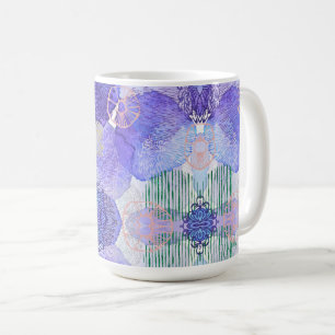 Shades of Lavender and Green Abstract Flowers  Coffee Mug