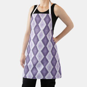 Shades of lavender diamond pattern apron