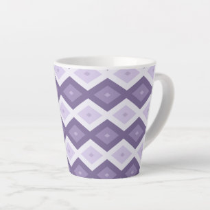 Shades of lavender diamond pattern latte mug