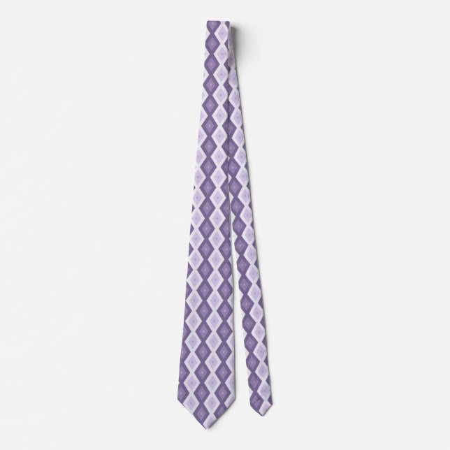 Shades of lavender diamond pattern tie (Front)