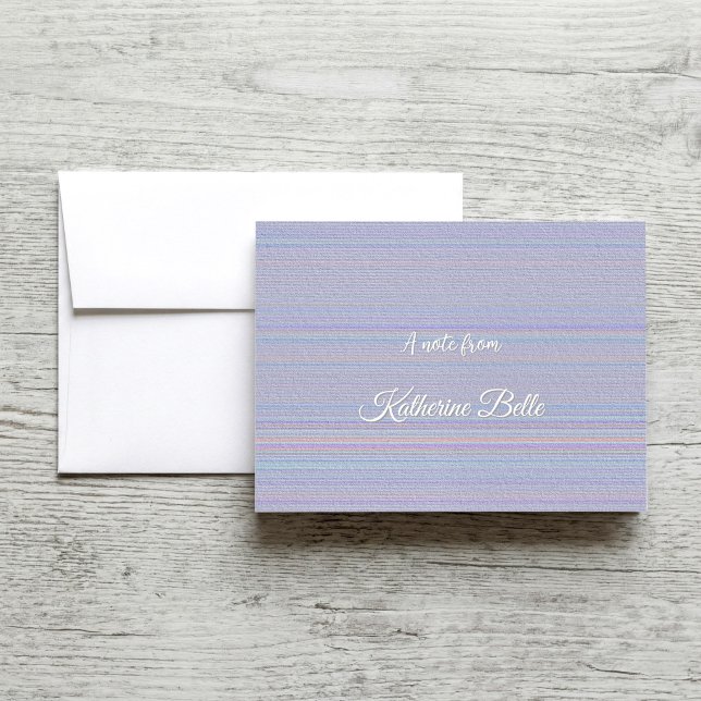 Shades of Lavender Horizontal Stripe Textured Look Note Card (Creator Uploaded)