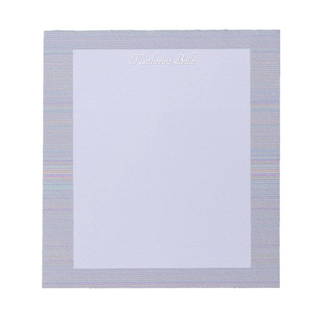 Shades of Lavender Horizontal Stripe Textured Look Notepad (Front)