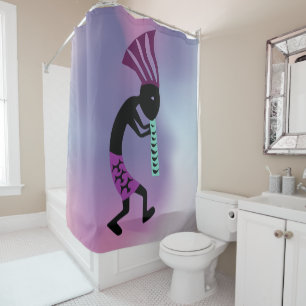 Shades of Lavender Simple Kokopelli  Shower Curtain