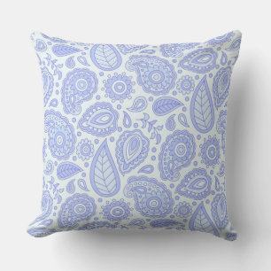 shades of light blue & lavender, set pale white cushion