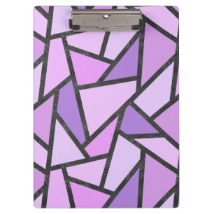 Shades of lilac stained glass pattern clipboard