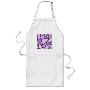 Shades of lilac stained glass pattern long apron