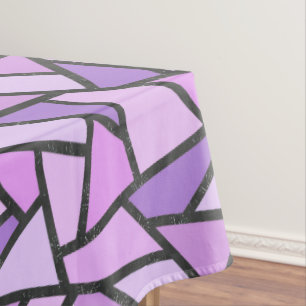 Shades of lilac stained glass pattern tablecloth