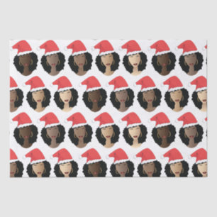 Shades of Melanin Black Women Christmas Santa Hats Tissue Paper