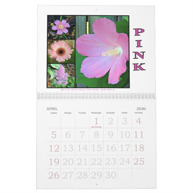 Shades of Nature Floral Collage Wall Calendar (Apr 2026)