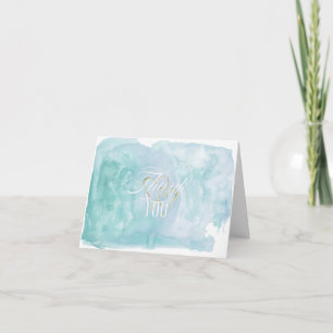 Shades of Oceanic Blue Watercolor Thank You Card