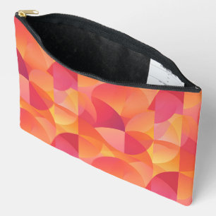 SHADES OF ORANGE AND PINK ABSTRACT CIRCLES ACCESSORY POUCH