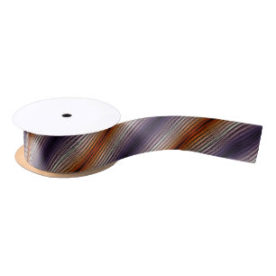 Shades Of Orange And Purple Salty Watercolor Art Satin Ribbon