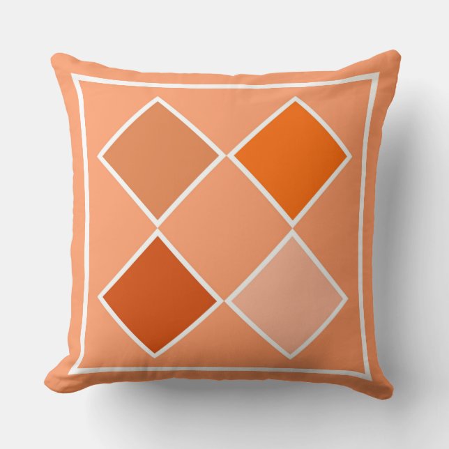 Shades of Orange Argyle Cushion (Front)