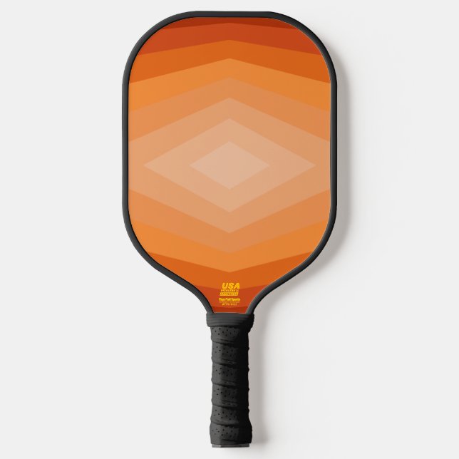 Shades Of Orange Geometric Abstract Art Pickleball Paddle (Front)