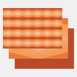 Shades Of Orange Geometric Abstract Art Wrapping Paper Sheet