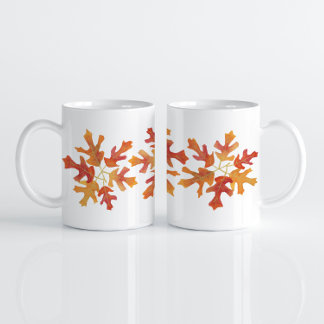 Shades of Orange Oak Leaves Coffee Mug