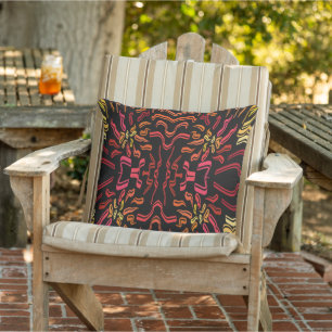 Shades Of Orange Red Yellow Ribbon Art Design Cushion