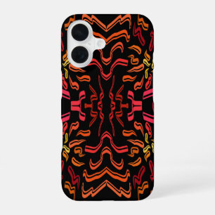 Shades Of Orange Red Yellow Ribbon Art Design iPhone 16 Case