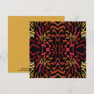 Shades Of Orange Red Yellow Ribbon Design Card