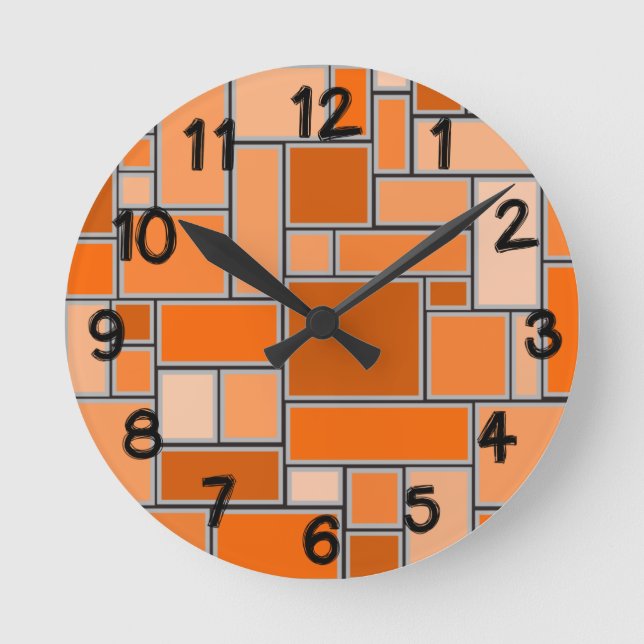 Shades of Orange  Round Clock (Front)