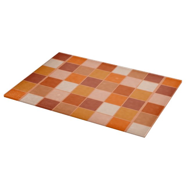 Shades of Orange Squares Cutting Board (Corner)