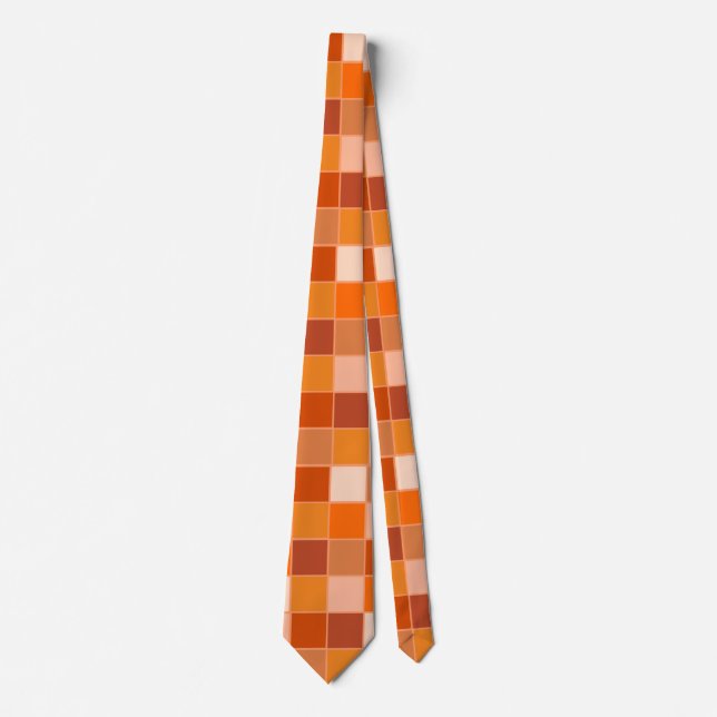 Shades of Orange Squares  Tie (Front)