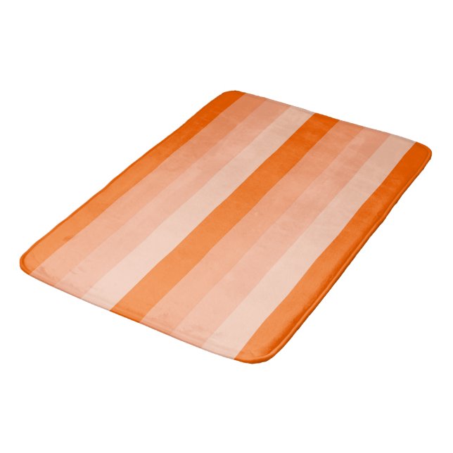 Shades of Orange Stripes Bath Mat (Angled)