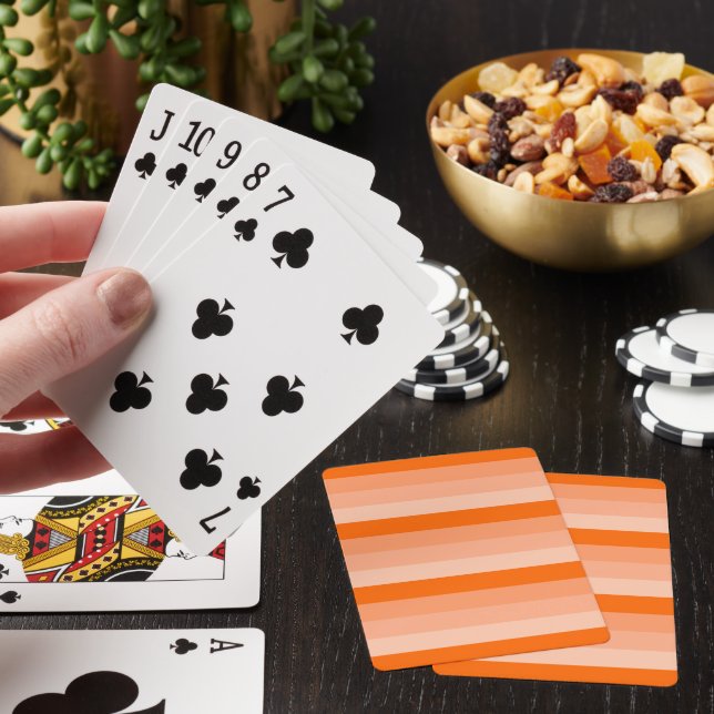 Shades of Orange Stripes  Playing Cards (In Situ)