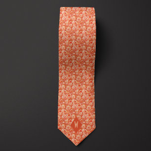 Shades of Peach Cubism Roses Tie