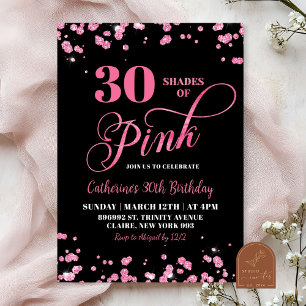 Shades of Pink 30th Birthday Party Invitation