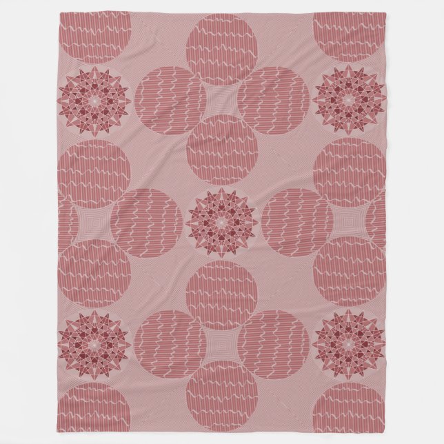 Shades of Pink Abstract Background Circle Pattern  Fleece Blanket (Front)