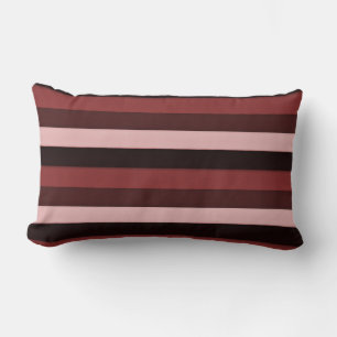 Shades of Pink and Burgundy Stripes Lumbar Cushion