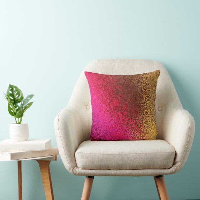 Shades of Pink and Gold Pattern Cushion (Chair)