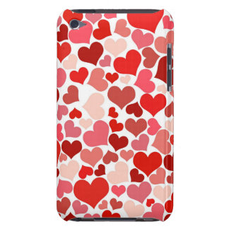 Shades of Pink and Red Hearts Background iPod Case-Mate Cases