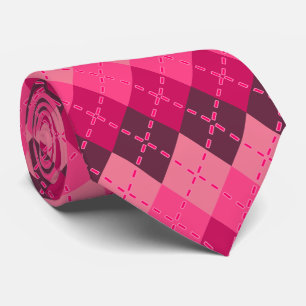 Shades of Pink Argyle Sporty Preppy Tie