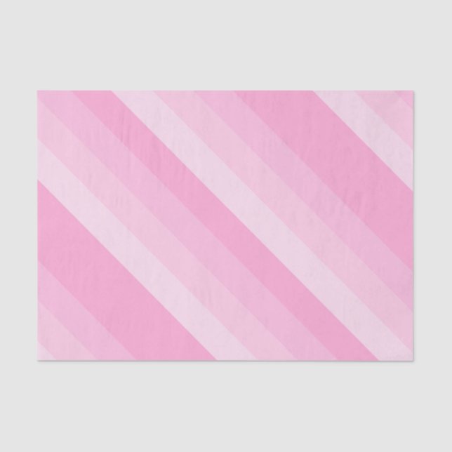 Shades of Pink Diagonal Stripes Tissue Paper (Front)