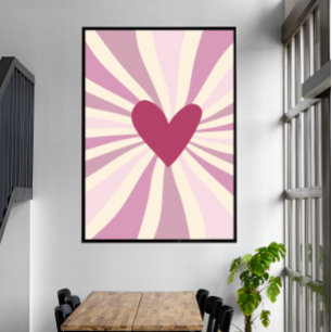 Shades of Pink Groovy Heart  Poster