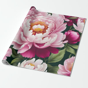 Shades of Pink Peonies Wrapping Paper