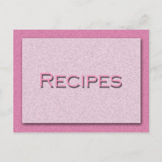 Shades of Pink Recipe Card