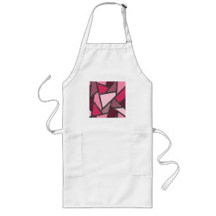 Shades of pink stained glass pattern long apron