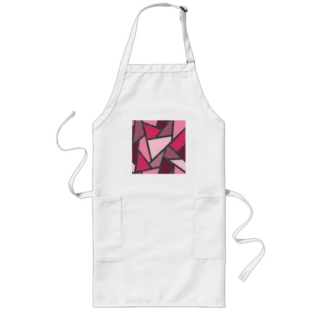 Shades of pink stained glass pattern long apron (Front)