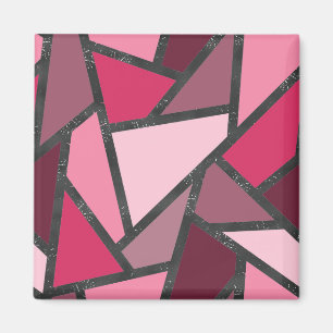 Shades of pink stained glass pattern magnet