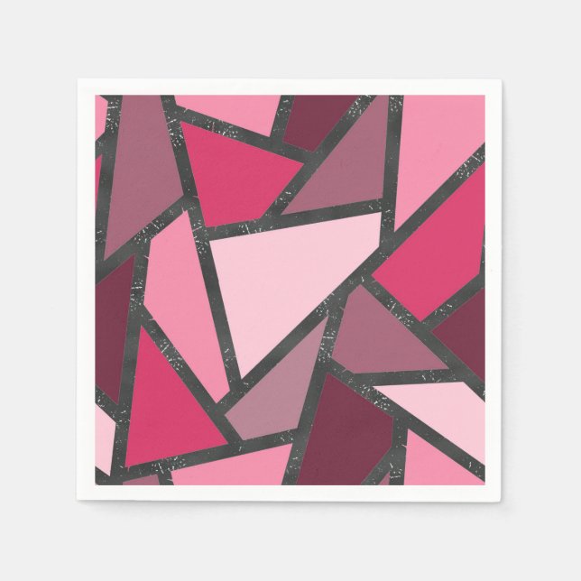 Shades of pink stained glass pattern napkin (Front)