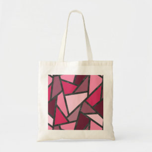 Shades of pink stained glass pattern tote bag