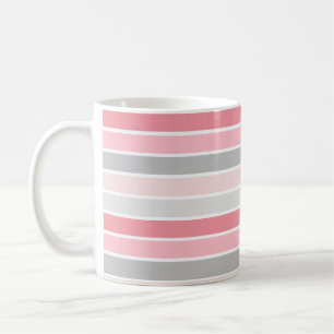 Shades of Pink Striped Coffee Mug