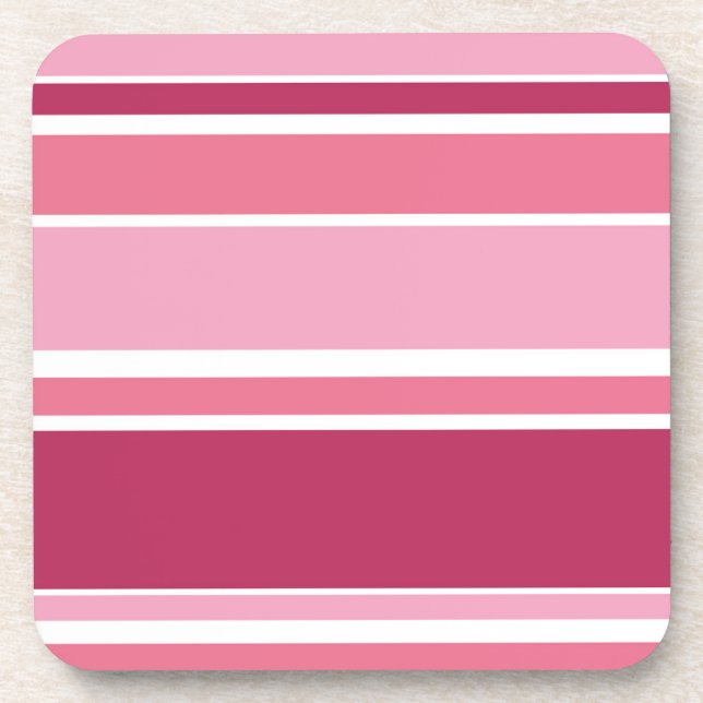 Shades of pink stripes coaster (Front)